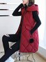 Hoodie Solid Pockets Zipper Vests And Gilets