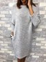 Women Caftan Pockets Shift Casual Knitted Dresses