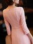 Zipper A-line Elegant Midi Dress
