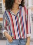 Long Sleeve Daily Stripes Blouse