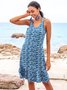 Blue Mermaid Beach Midi Dress