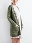 Medium Long Size Solid Color Pocket Sweater Maxi Knitted Cardigan