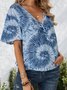 Blue Ombre/tie-Dye Holiday Short Sleeve Top