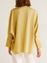 Long Sleeve Stand Collar Shift Vintage Blouse