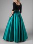 Maxi Dress Swing Daily Color-Block Dress