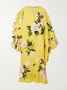 Long Sleeve Crew Neck Floral Holiday Maxi  Dress