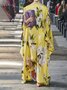 Long Sleeve Crew Neck Floral Holiday Maxi  Dress