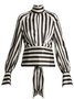 Daily Elegant Striped Hollow Out Top