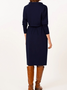 Fall A-Line Lady Crew Neck Long Sleeve Date Dresses
