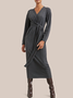 Fall Elegant Lady Date Formal Mid-weight High Stretch Dresses