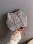 Simple Rhinestone Drawstring Bucket Bag