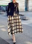 Work Date Daily Checked Plaid Vintage Skirt