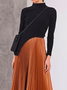 Fall Solid Statement Mid-weight High Stretch Asymmetric Top