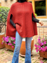 Fall Crew Neck Shift Simple Lady Daily Sweater