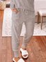 Daily Household Casual Two Piece Sets Top With Pants
