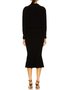 Regular Fit Lady Long Sleeve Solid Midi Dress