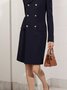 Lady Long Sleeve Solid Regular Fit Lapel Outerwear