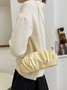 Fashion Solid Color Folded Clouds One Shoulder Crossbody Small Square Bag Women's Bag