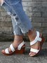 Women's Chunky Strap Wedge Sandals