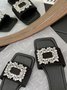 Gorgeous Rhinestone Decorative Party Banquet Square Slippers