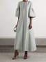 Elegant Long Sleeve Loosen A-line Maxi Dress