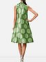 Summer A-line Elegant Polka Dots Short Sleeve Woven Lightweight Dress