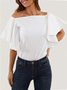 Fit Frill Sleeve Vacation  Top