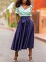 Casual Solid Regular Fit Long Skirt