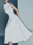 Cowl Neck Elegant Plain Sleeveless Woven Dress