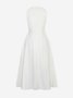 Cowl Neck Elegant Plain Sleeveless Woven Dress