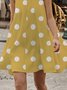 Polka Dots Loosen Vacation Sleeveless Woven Dress
