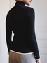 Autumn Color Block High Elasticity Tight Long sleeve Daily Sweater