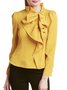 Daily Long sleeve Elegant Stand Collar Regular Fit Top