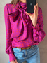 Loose Stand Collar Long sleeve Geometric Stand Collar Blouse