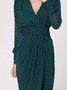 Women Polka Dots Autumn Elegant Chiffon No Elasticity Regular Fit Midi 1 * Dress X-Line Dresses