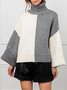 Daily Long sleeve Regular Fit Color Block Urban Sweater