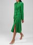 Daily Plain Green Regular Fit Elegant Skirt