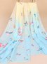 Bohemian Gradient Butterfly Pattern Silk Scarf Beach Scarf Everyday Matches
