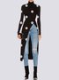 Fall Elegant Simple High Stretch Mid-weight Polka Dots Top