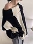 Striped Heavyweight Long sleeve Simple Turtleneck Sweater