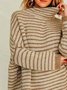 Turtleneck  Striped Long sleeve Sweater