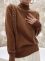 Winter Daily Turtleneck Long sleeve Elegant  Sweater