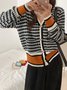 Daily Long sleeve Regular Fit Striped Urban Sweater Coat