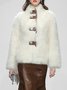 Elegant Plain Loose Long Sleeve Teddy  Coat