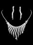 Banquet Party Fringe Diamond Necklace and Earrings Set