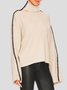 Turtleneck Piping Loose Color Block Sweater