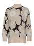 Crew Neck Wool/Knitting Floral Sweater