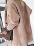 Long sleeve Plain Simple Lapel Collar Loose Sweater Coat