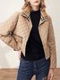 Shawl Collar Elegant Regular Fit Color Block Fleece Coat
