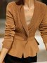 Regular Fit Plain Elegant Lapel Collar Sweater Cardigan